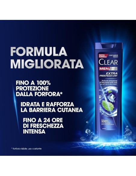 clear shampoo antiforfora 225ml - extra freschezza 24h: tuttocasashop.live: igiene e cura della persona