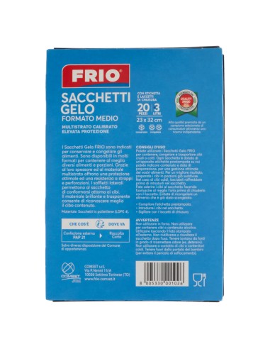 frio sacchi gelo formato medio - 3 litri - 23x32cm - 20 pezzi: tuttocasashop.live: carta & monouso