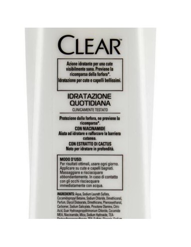 clear shampoo antiforfora - 225ml - sport - idratazione quotidiana: tuttocasashop.live: igiene e cura della persona