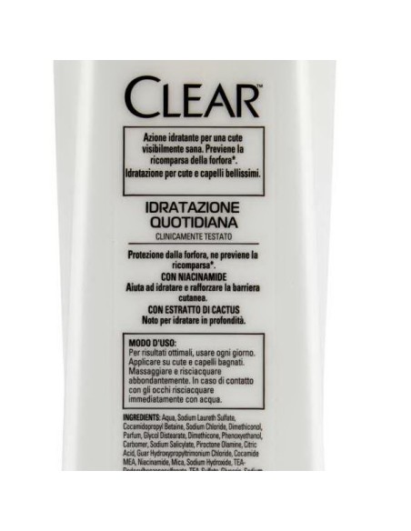 clear shampoo antiforfora - 225ml - sport - idratazione quotidiana: tuttocasashop.live: igiene e cura della persona