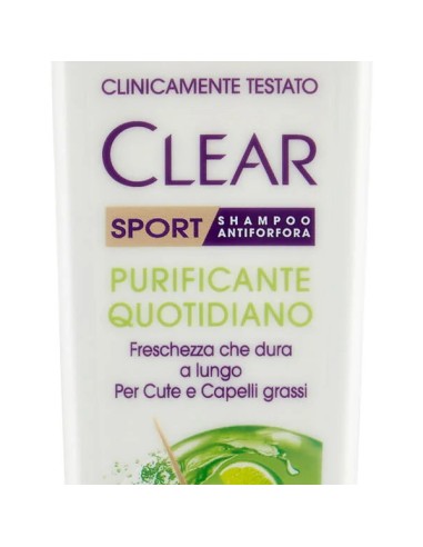 clear shampoo antiforfora - 225ml - sport - purificante quotidiano: tuttocasashop.live: igiene e cura della persona