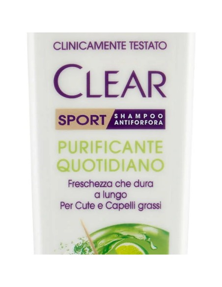 clear shampoo antiforfora - 225ml - sport - purificante quotidiano: tuttocasashop.live: igiene e cura della persona