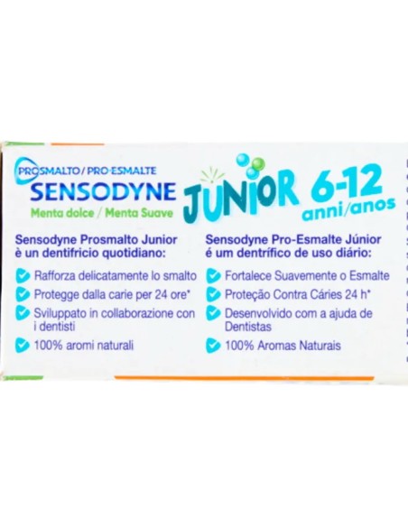 sensodyne dentifricio - 75ml - prosmalto junior 6-12 anni: tuttocasashop.live: igiene e cura della persona