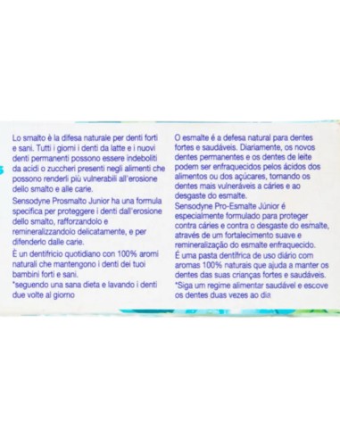 sensodyne dentifricio - 75ml - prosmalto junior 6-12 anni: tuttocasashop.live: igiene e cura della persona