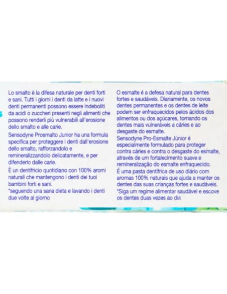 sensodyne dentifricio - 75ml - prosmalto junior 6-12 anni: tuttocasashop.live: igiene e cura della persona