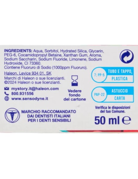 sensodyne dentifricio - 75ml - prosmalto kids 0-6 anni: tuttocasashop.live: igiene e cura della persona