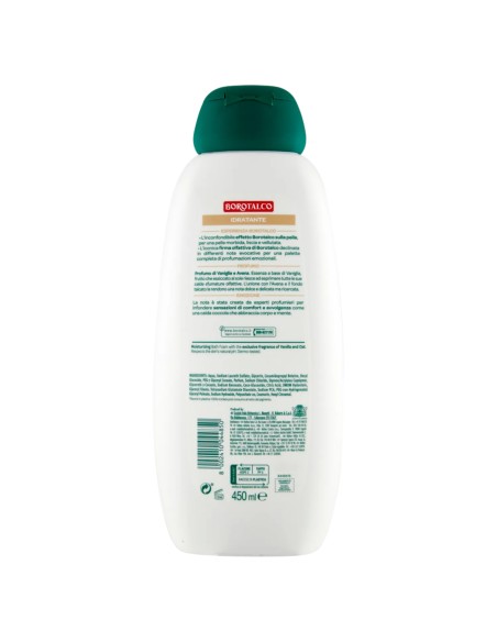 borotalco bagnoschiuma - 450ml - idratante - vaniglia e avena: tuttocasashop.live: igiene e cura della persona