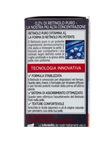 l'oreal revitalift laser retinolo puro 0.2 siero notte anti-rughe - 30ml: tuttocasashop.live: igiene e cura della persona