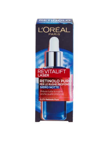 l'oreal revitalift laser retinolo puro 0.2 siero notte anti-rughe - 30ml: tuttocasashop.live: igiene e cura della persona