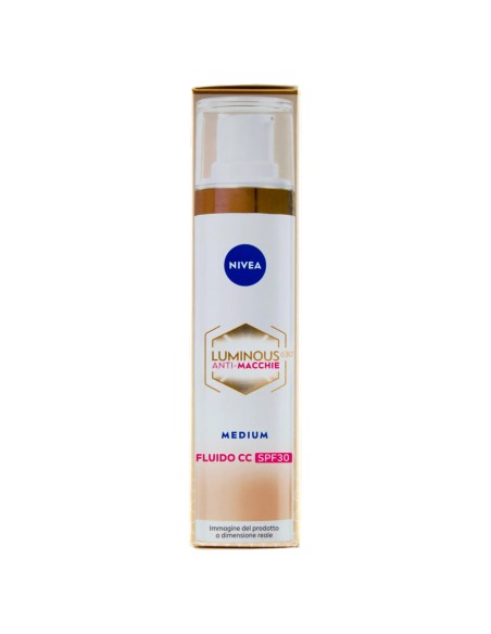nivea luminous 630 anti-macchie fluido cc spf30 3in1 - 02 medium - 40ml: tuttocasashop.live: igiene e cura della persona