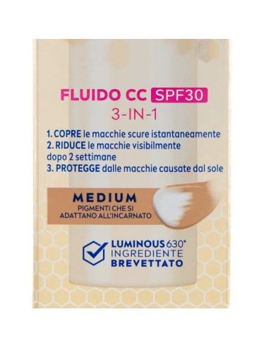 nivea luminous 630 anti-macchie fluido cc spf30 3in1 - 02 medium - 40ml: tuttocasashop.live: igiene e cura della persona