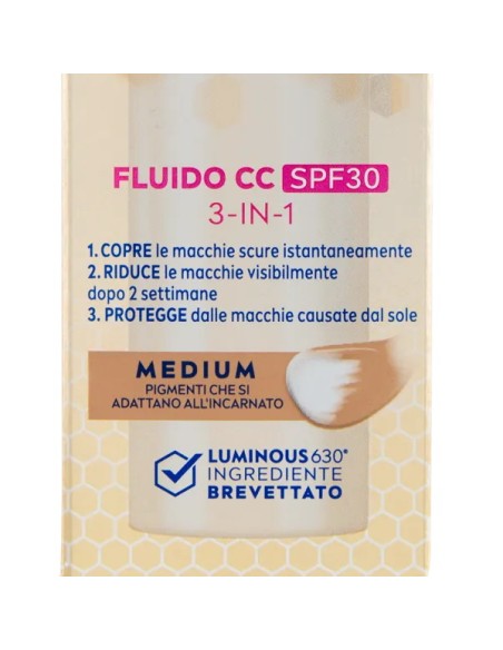 nivea luminous 630 anti-macchie fluido cc spf30 3in1 - 02 medium - 40ml: tuttocasashop.live: igiene e cura della persona