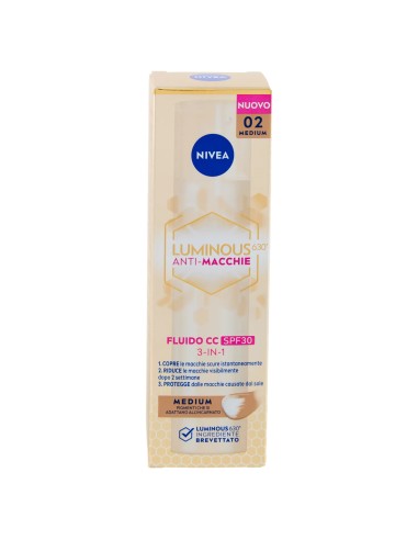 nivea luminous 630 anti-macchie fluido cc spf30 3in1 - 02 medium - 40ml: tuttocasashop.live: igiene e cura della persona