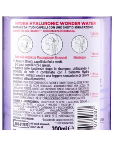 elvive wonder water hydra hyaluronic 8 secondi - 200ml - balsamo lamellare: tuttocasashop.live: igiene e cura della persona