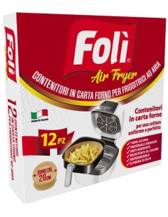 foli'air fryer 12 contenitori per friggitrice ad aria in carta forno da 20cm: tuttocasashop.live: carta & monouso