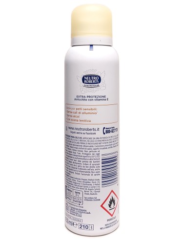 neutro roberts deodorante spray 150ml - pelle sensibile - con avena lenitiva: tuttocasashop.live: igiene e cura della persona