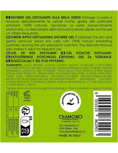dolce & mania doccia shower gel esfoliante - 300ml - mela verde: tuttocasashop.live: igiene e cura della persona