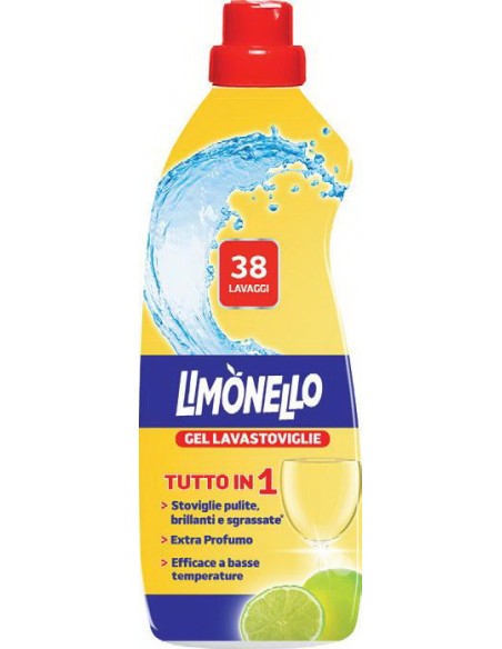 limonello gel lavastoviglie - 38 lavaggi - 684ml - al limone: tuttocasashop.live: pulizia e cura della casa