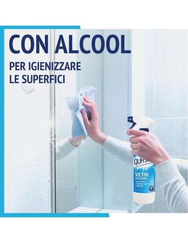 quasar vetri detergente spray - 680ml - con erogatore - con alcool: tuttocasashop.live: pulizia e cura della casa