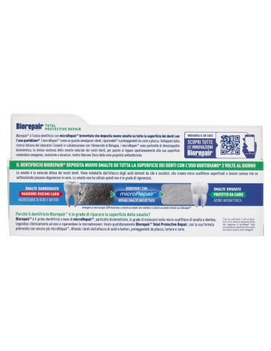 biorepair dentifricio - 75ml - total protection - protezione carie e smalto: tuttocasashop.live: igiene e cura della persona