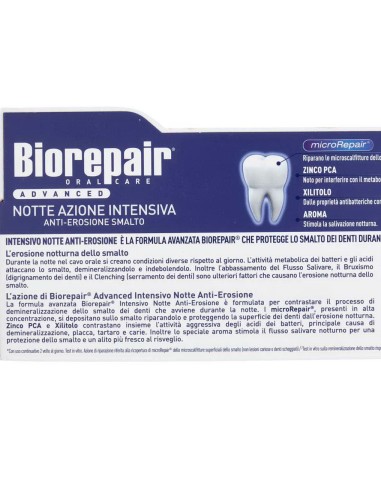 biorepair dentifricio - 75ml - advanced - notte azione intensiva: tuttocasashop.live: igiene e cura della persona