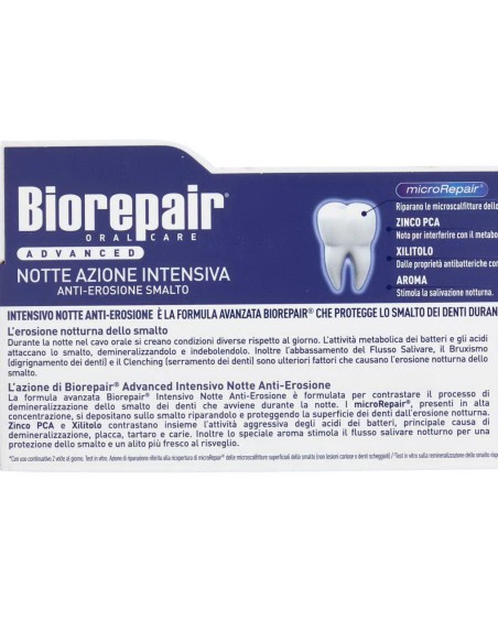 biorepair dentifricio - 75ml - advanced - notte azione intensiva: tuttocasashop.live: igiene e cura della persona