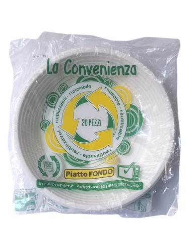 20 piatti monouso plastica bianchi extra rigidi diametro 20.5cm - fondi: tuttocasashop.live: carta & monouso