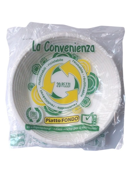 20 piatti monouso plastica bianchi extra rigidi diametro 20.5cm - fondi: tuttocasashop.live: carta & monouso