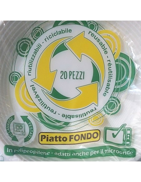 20 piatti monouso plastica bianchi extra rigidi diametro 20.5cm - fondi: tuttocasashop.live: carta & monouso