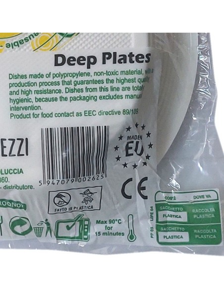 20 piatti monouso plastica bianchi extra rigidi diametro 20.5cm - fondi: tuttocasashop.live: carta & monouso