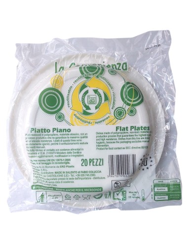 20 piatti monouso plastica bianchi extra rigidi diametro 20.5cm - piani: tuttocasashop.live: carta & monouso