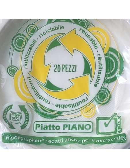 20 piatti monouso plastica bianchi extra rigidi diametro 20.5cm - piani: tuttocasashop.live: carta & monouso