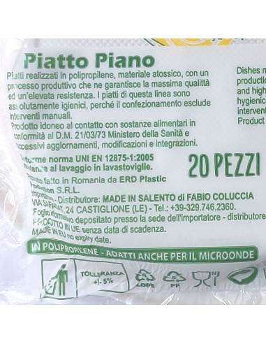 20 piatti monouso plastica bianchi extra rigidi diametro 20.5cm - piani: tuttocasashop.live: carta & monouso