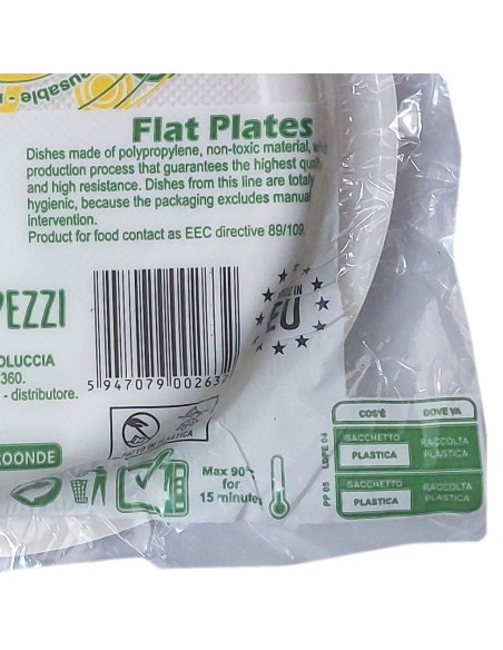 20 piatti monouso plastica bianchi extra rigidi diametro 20.5cm - piani: tuttocasashop.live: carta & monouso