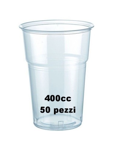 vip 50 bicchieri in plastica pp trasparenti - 400cc - birra - monouso: tuttocasashop.live: carta & monouso