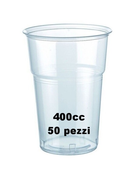 vip 50 bicchieri in plastica pp trasparenti - 400cc - birra - monouso: tuttocasashop.live: carta & monouso