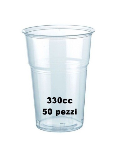 vip 50 bicchieri in plastica pp trasparenti 330cc tacca 1/2pt - birra: tuttocasashop.live: carta & monouso