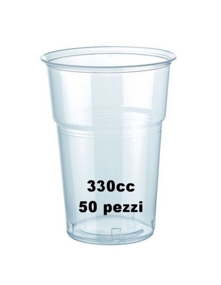 vip 50 bicchieri in plastica pp trasparenti 330cc tacca 1/2pt - birra: tuttocasashop.live: carta & monouso