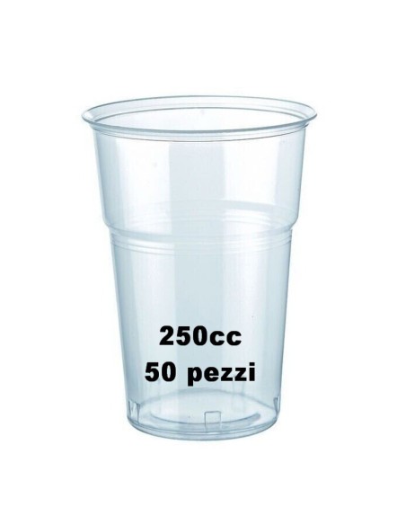 vip 50 bicchieri in plastica pp trasparenti - 250cc - birra - monouso: tuttocasashop.live: carta & monouso
