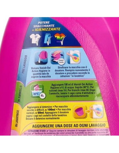 vanish oxy action gel - xxl 940ml - classico - rosa - additivo smacchiante: tuttocasashop.live: prodotti per bucato e tessuti