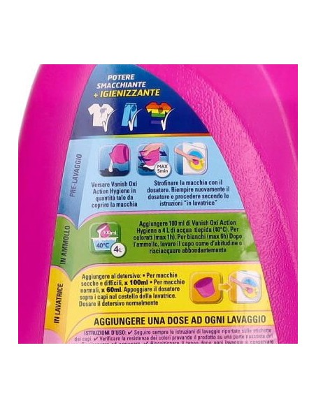 vanish oxy action gel - xxl 940ml - classico - rosa - additivo smacchiante: tuttocasashop.live: prodotti per bucato e tessuti