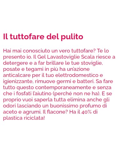 scala detersivo gel per lavastoviglie - 37 lavaggi 750ml - agrumi e aceto: tuttocasashop.live: pulizia e cura della casa