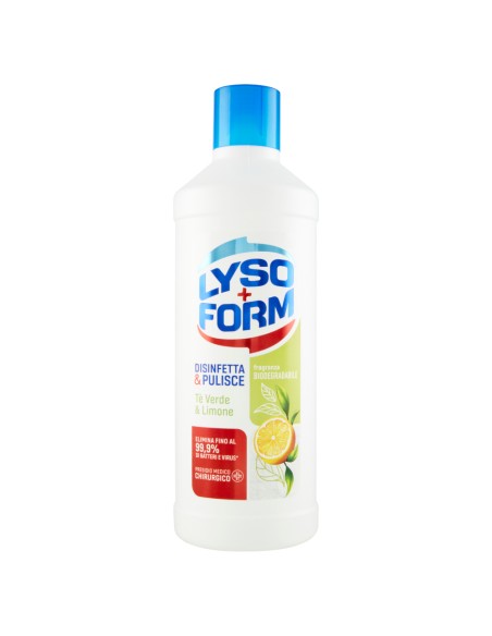 lysoform casa detergente disinfettante - 1100ml - te' verde e limone: tuttocasashop.live: pulizia e cura della casa