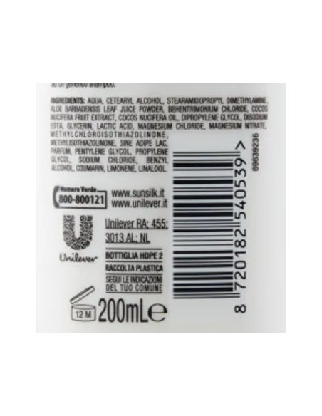 sunsilk balsamo 200ml cocco e aloe vera - per capelli secchi e sfibrati: tuttocasashop.live: igiene e cura della persona