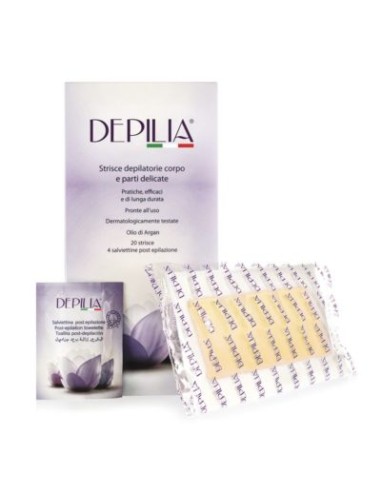 depilia 20 strisce delipatori corpo e parti delicate + 4 salviette post epil: tuttocasashop.live: igiene e cura della persona