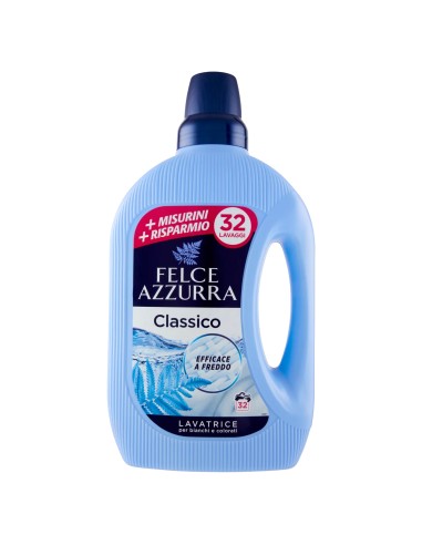 felce azzurra detersivo lavatrice liquido - 32 lavaggi - 1595ml - classico: tuttocasashop.live: prodotti per bucato e tessuti