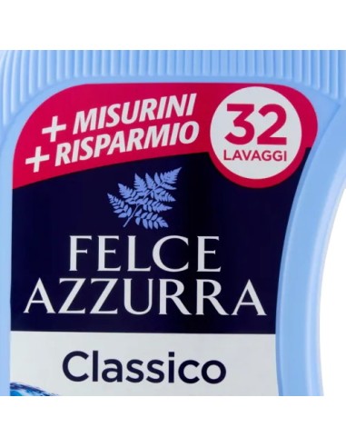felce azzurra detersivo lavatrice liquido - 32 lavaggi - 1595ml - classico: tuttocasashop.live: prodotti per bucato e tessuti