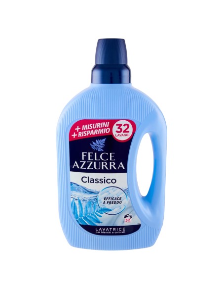 felce azzurra detersivo lavatrice liquido - 32 lavaggi - 1595ml - classico: tuttocasashop.live: prodotti per bucato e tessuti