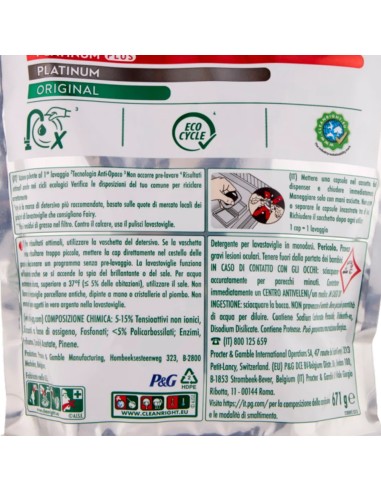 fairy platinum all in one detersivo per lavastoviglie - 45 capsule - lemon: tuttocasashop.live: pulizia e cura della casa