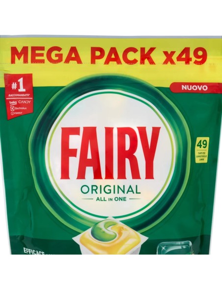 fairy all in one detersivo per lavastoviglie - 49 capsule - lemon: tuttocasashop.live: pulizia e cura della casa